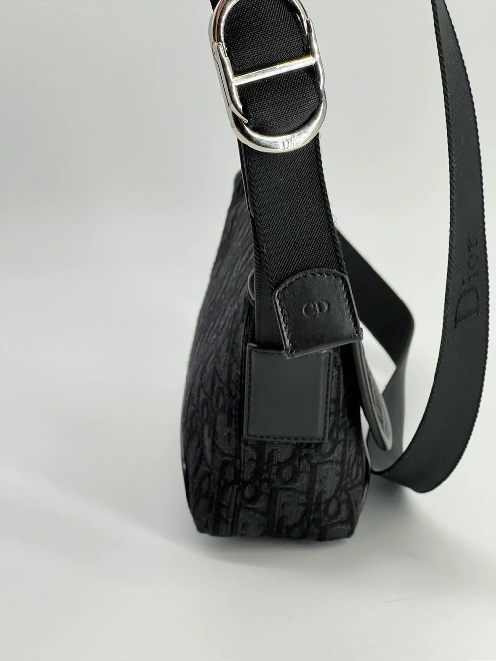 Christian Dior Mini Jett Messenger Bag With Flap Oblique Jacquard And Calfskin